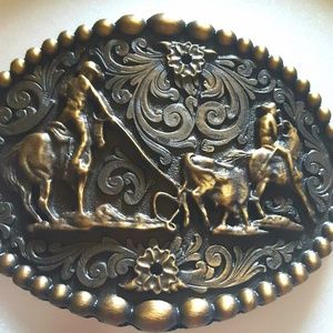 Montana silversmith brass belt buckle